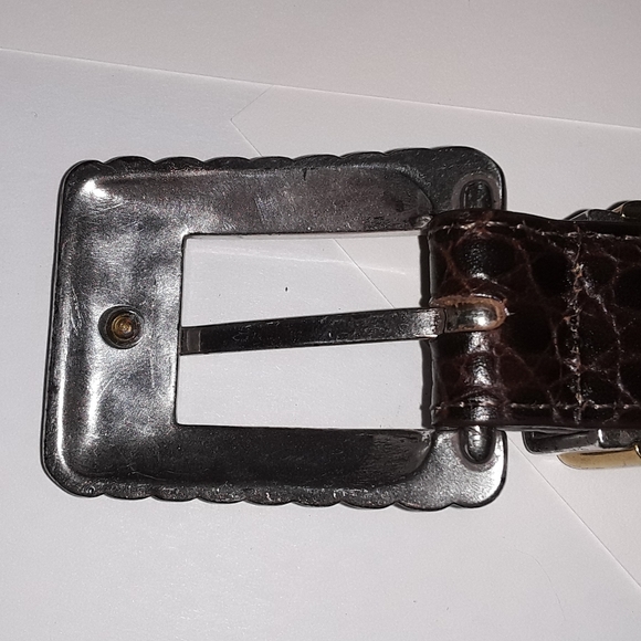 Brighton Vtg. Brown faux croc leather belt - EUC - Picture 8 of 15